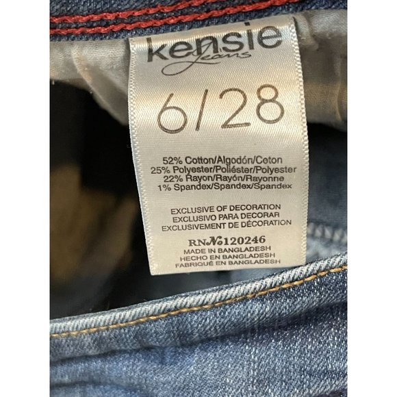 Kensie Women's Jeans Straight Leg Mid Rise Five Design Pockets Blue Size 6/28 - Picture 9 of 10